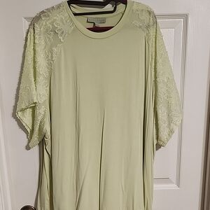 Lively Green Lace Sleeve Blouse